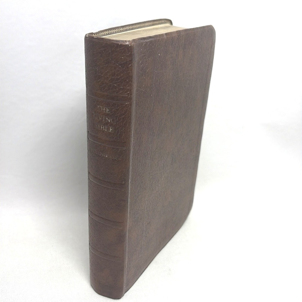 Vintage 1971 Tyndale The Living Bible Paraphrased Walnut Brown Cover 70s